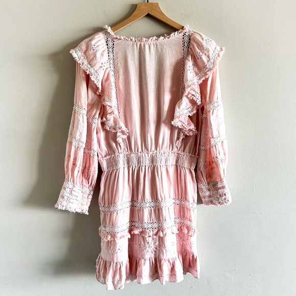 LoveShackFancy Deacon Dress | Dusty Pink | Size Large - Picture 4 of 16